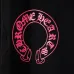Chrome Hearts Pink Horseshoe Floral Print Full Zip‑Up Hoodie Jacket, Black #A67844