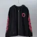 Chrome Hearts Pink Horseshoe Floral Print Full Zip‑Up Hoodie Jacket, Black #A67844