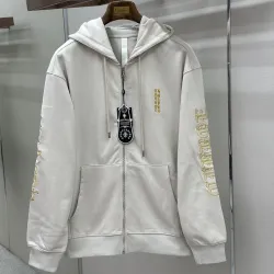 Chrome Hearts Zip Hoodie Golden Cross Back Print, Off White & Black #A68771