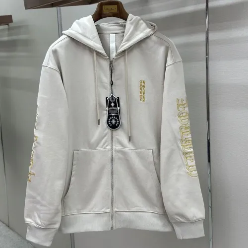 Chrome Hearts Zip Hoodie Golden Cross Back Print, Off White & Black #A68771