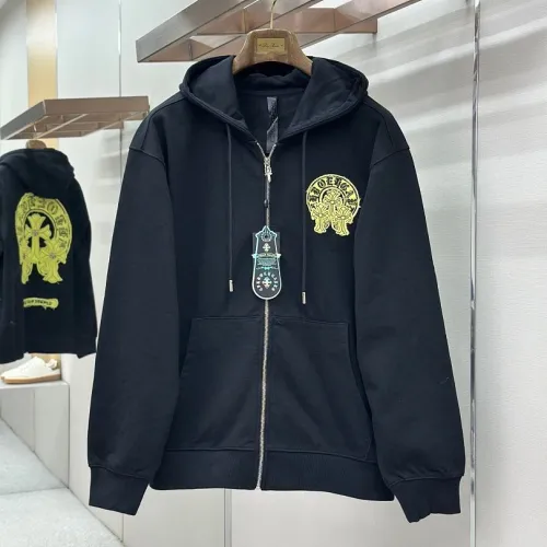 Chrome Hearts Zip Hoodie Red & Yellow Cross Print Front & Back, Multi Colors #A68776