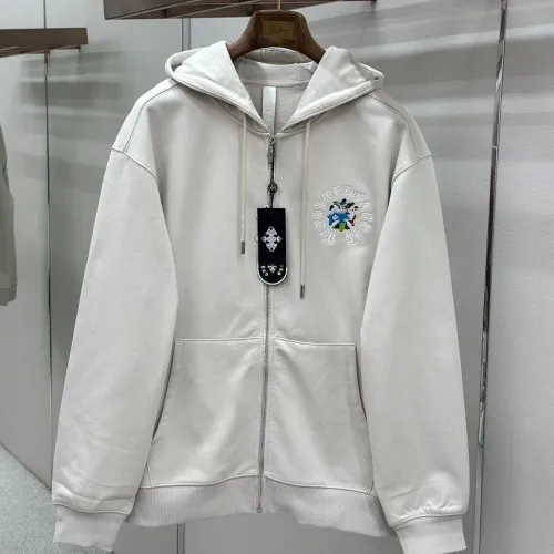 Chrome Hearts Zip Up Hoodie Colorful Circular Print, Off White & Black #A68774