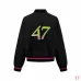 Dior 47 Neon Pink Trim Varsity Bomber Jacket, Black #A69023