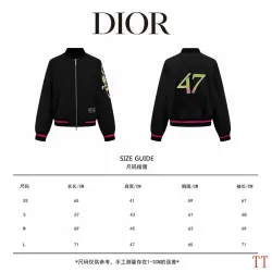 Dior 47 Neon Pink Trim Varsity Bomber Jacket, Black #A69023