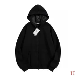 Dior Oblique Jacquard Lined Zip Up Hooded Jacket, Black #A69034