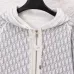 Dior Reversible Oblique Logo Zip Up Hoodie, White and Grey Monogram #A69036