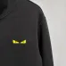 Fendi Full Zip Stand Collar Sweat Jacket With Yellow Eyes Logo, Black #A69403
