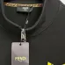 Fendi Full Zip Stand Collar Sweat Jacket With Yellow Eyes Logo, Black #A69403