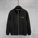Fendi Full Zip Stand Collar Sweat Jacket With Yellow Eyes Logo, Black #A69403
