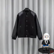 Givenchy Runway Black Wool Leather Sleeve Varsity Jacket #A69180