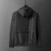 Gucci 2026 Fall‑Winter GG Jacquard Hooded Jacket, Black, Burgundy #A68188