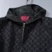 Gucci 2026 Fall‑Winter GG Jacquard Hooded Jacket, Black, Burgundy #A68188