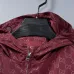 Gucci 2026 Fall‑Winter GG Jacquard Hooded Jacket, Black, Burgundy #A68188