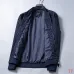 Gucci GG Monogram Baseball-Collar Jacket, Black, Navy Blue #A68185