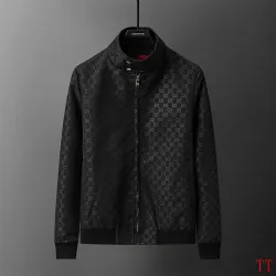 Gucci GG Monogram Stand-Collar Zip-Up Jacket, Black #A68183