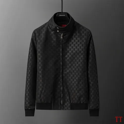 Gucci GG Monogram Stand-Collar Zip-Up Jacket, Black #A68183