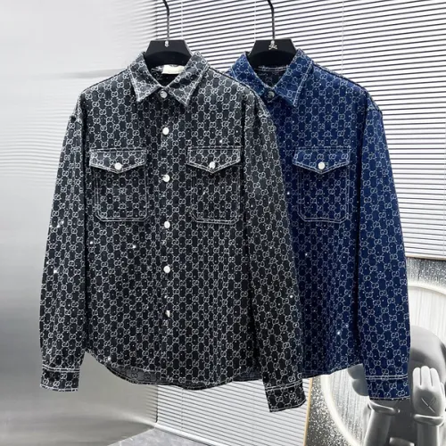Gucci Jackets for MEN GG denim jacquard jacket Black/Blue #B53713