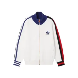  x Adidas Collaboration Knit Track Jacket, White Multi Stripe #A69056