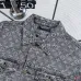 LV Red Figure Embroidery Monogram Washed Denim Jacket #A67685