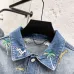 LV x Pharrell Animal Embroidered Loose Denim Jacket #A67672
