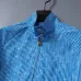 Louis Vuitton 2026 Fall Winter Stand Collar Jacket, Blue Monogram Stripe, Light Grey #A69031