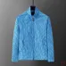 Louis Vuitton 2026 Fall Winter Stand Collar Jacket, Blue Monogram Stripe, Light Grey #A69031