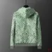 Louis Vuitton 2026 Fall‑Winter Monogram Zip‑Up Hooded Jacket Men Outerwear, Green #A68178