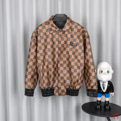 Louis Vuitton Brown Damier Check Collared Varsity Jacket #A69170