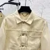 Louis Vuitton Cream Lapel Single‑Breasted Denim Jacket #A67654
