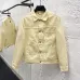 Louis Vuitton Cream Lapel Single‑Breasted Denim Jacket #A67654
