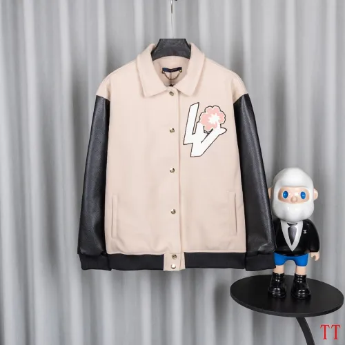 Louis Vuitton Cream Wool Leather Sleeve Heavy Embroidery Varsity Jacket #A69171