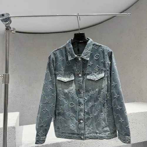 Louis Vuitton Monogram Jacquard Denim Trucker Jacket, Vintage Blue #A69002