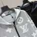 Louis Vuitton Monogram Zip Up Hoodie, Grey, Black 460g #A69001