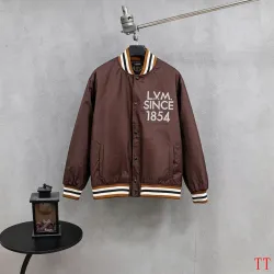Louis Vuitton Runway Brown Satin Varsity Bomber Jacket #A69166