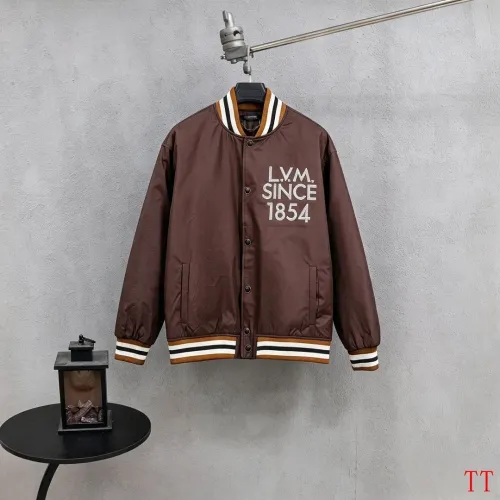 Louis Vuitton Runway Brown Satin Varsity Bomber Jacket #A69166