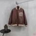 Louis Vuitton Runway Brown Satin Varsity Bomber Jacket #A69166