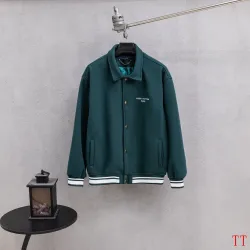Louis Vuitton Runway Dark Green Collared Varsity Jacket #A69165