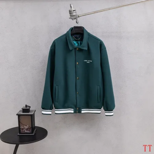 Louis Vuitton Runway Dark Green Collared Varsity Jacket #A69165