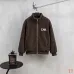 Louis Vuitton Runway Style Brown Fleece Zip-Up Varsity Jacket #A69164