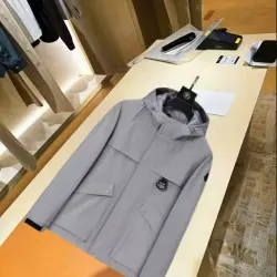 Moncler Graphic‑Logo Hooded Full‑Zip Utility Jacket, Light Gray #A68462