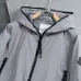 Moncler Letter‑Print Hooded Full‑Zip Windbreaker Jacket, Light Gray #A68464