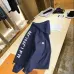 Moncler Letter‑Print Hooded Full‑Zip Windbreaker Jacket, Navy Blue #A68467