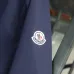 Moncler Letter‑Print Hooded Full‑Zip Windbreaker Jacket, Navy Blue #A68467
