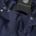 Moncler Letter‑Print Hooded Full‑Zip Windbreaker Jacket, Navy Blue #A68467
