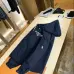 Moncler Printed‑Logo Hooded Full‑Zip Windbreaker Jacket, Navy #A68459