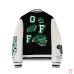 Off-White Black Wool White Sleeve Crocodile Embroidery Varsity Jacket #A69176