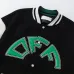 Off-White Black Wool White Sleeve Crocodile Embroidery Varsity Jacket #A69176