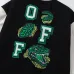 Off-White Black Wool White Sleeve Crocodile Embroidery Varsity Jacket #A69176