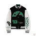 Off-White Black Wool White Sleeve Crocodile Embroidery Varsity Jacket #A69176
