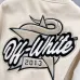 Off-White Black Wool White Sleeve Crocodile Embroidery Varsity Jacket #A69177